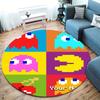 Pac-Man Custom Name Round Area Rug,Carpet Rug for Living Room Bedroom Sofa Playroom Decor,Non-slip Floor Mat