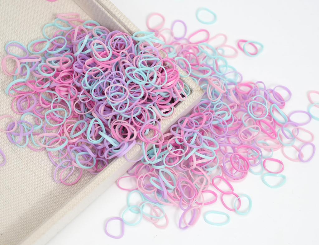 BIANHUAN Haargummis für Kinder, 1000-teiliges Set, Baby-Haargummis mit Schneider zum Schneiden, für Kinder und Kleinkinder, Ohne Verzierungen, Stilvolles Geschenk, Schmerzfrei, Niedlich und