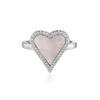 925 Sterling Silver High Quality  Luxury Women  Rings Loving Heart Band with Shell black agate   Valentine's Day  Jewelry Gifts