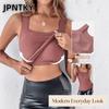 JPNTKY Women's Fashion Casual Solid Color Print Sleeveless Square Collar  Blouses & Shirts