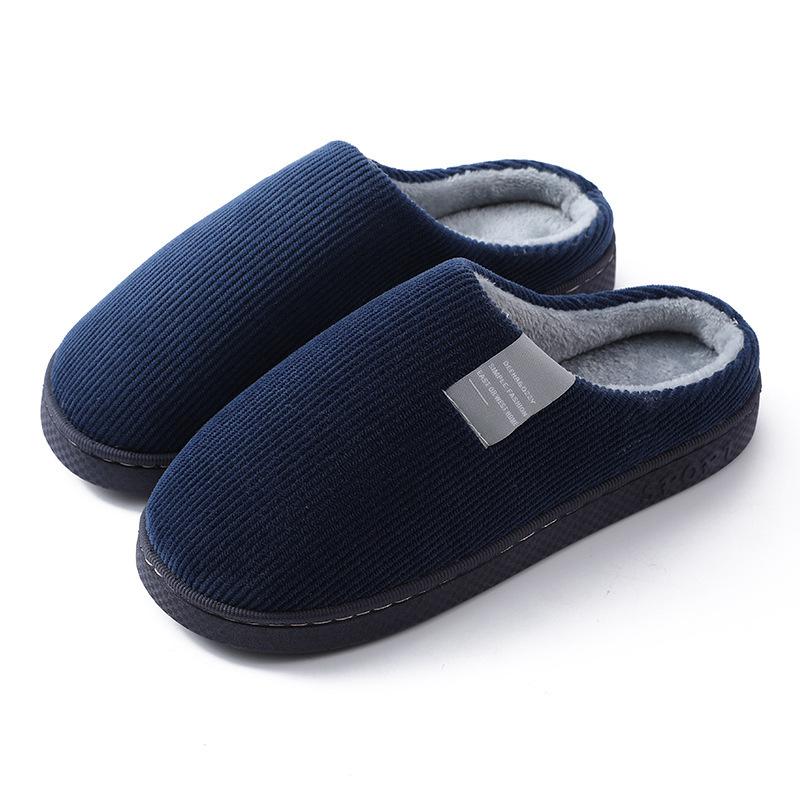 Cotton slippers autumn and winter couple thickened indoor home household non-slip warm fluffy cotton shoes