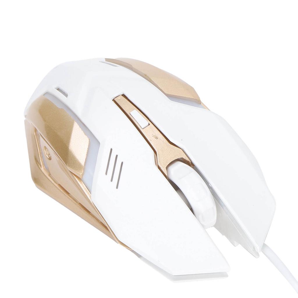 Kabelgebundene Gaming-Maus Ergonomisch Atmendes Licht RGB-Hintergrundbeleuchtung Mechanische Mäuse für PC Notebook LaptopWeiß