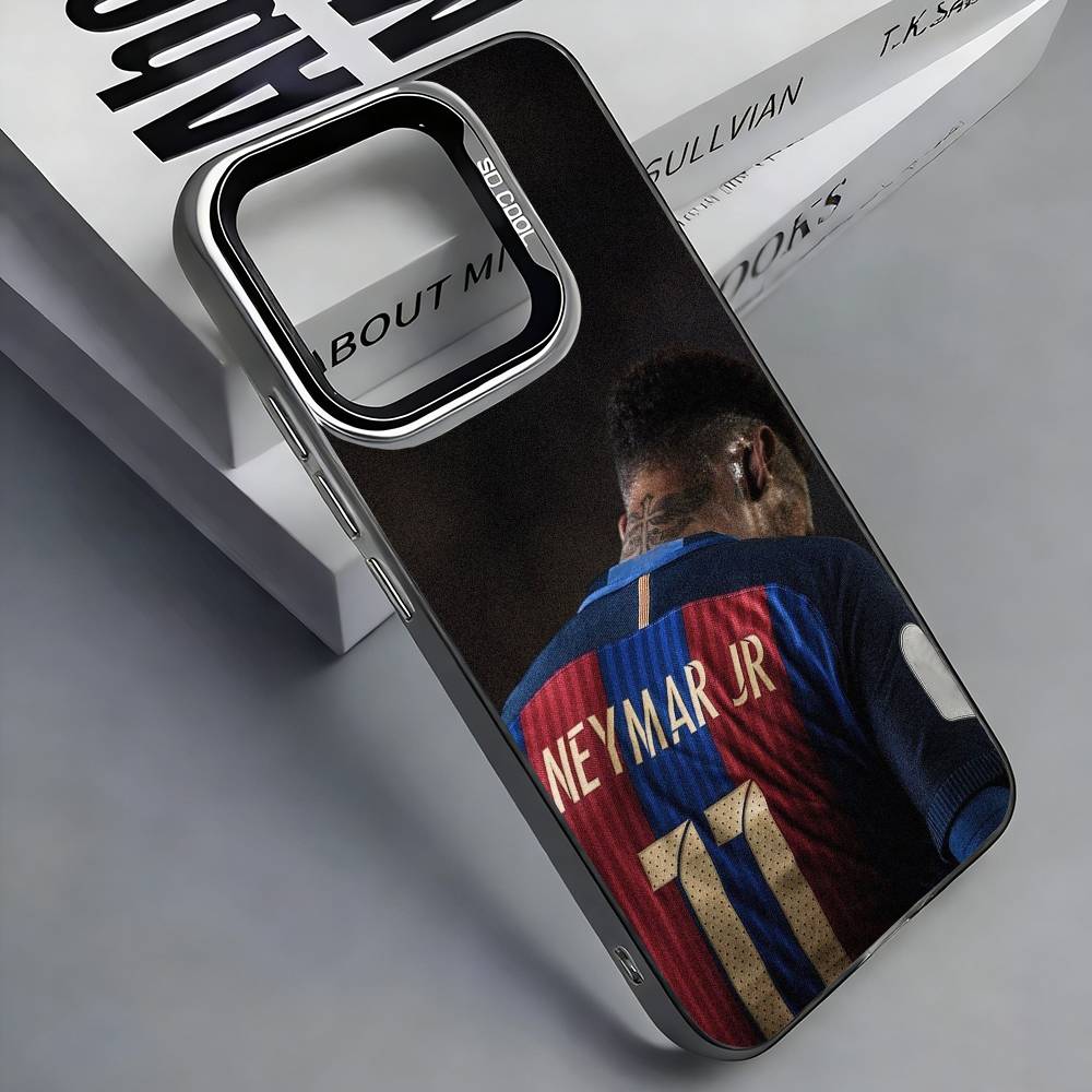 Football 10 For N-Neymar Phone Case For iPhone 17,16,15,14,13,12,11 Plus,Pro Max,Colored Silver Phone Case