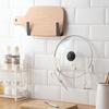 No Drill Pot Lid Holder Wall Mounted Cutting Board Rack Self Adhesive Kitchen Cabinet Door Storage Organizer