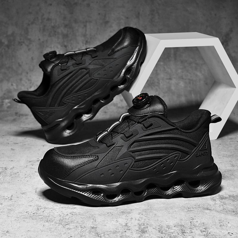 Rotating Button New Safety Shoes Men Anti-smash Anti-puncture Work Shoes Fashion Men Sport Shoes Security Protective Boots Men
