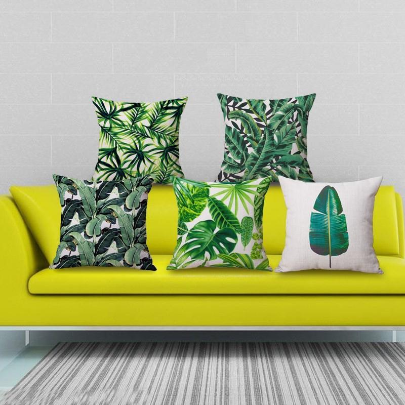 Pillowcases Flowers Grass Leaves Pillow Case Cushion Cover Sofa Home Decor