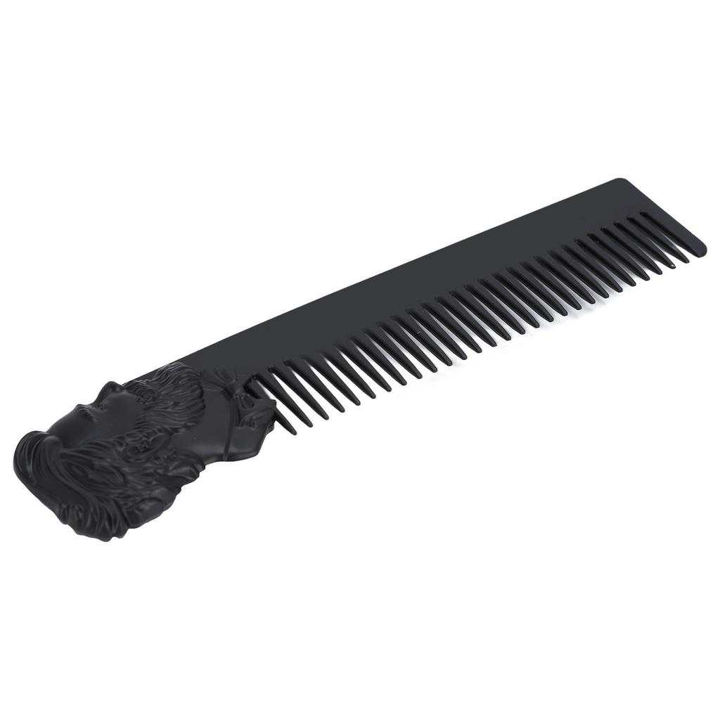 Zinc Alloy Oil Hair Comb Portable Three Dimensional Engraving Vintage Beard Comb for Hair Salon Home Black