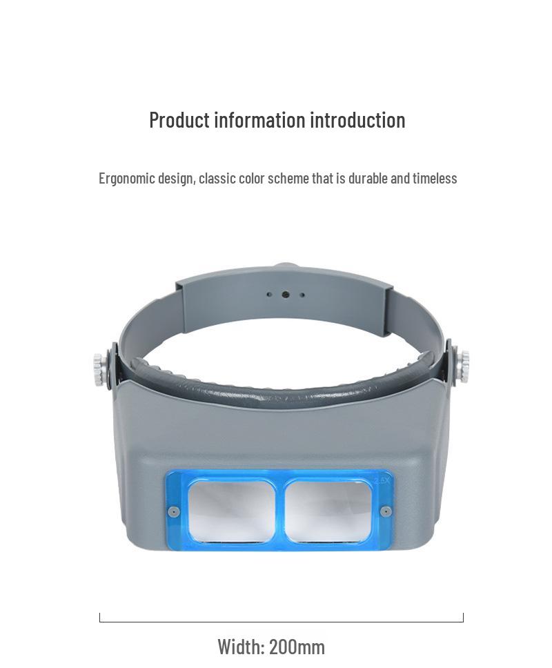 Head-Mounted Magnifying Glass with Four Replaceable Lenses for Phone Repair & Cross-Stitch