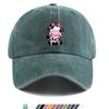 Pc Pink Cow Print Baseball Cap Printed Hat Distressed Vintage HipHop Style Hat Adjustable Size Comfortable Lightweight a