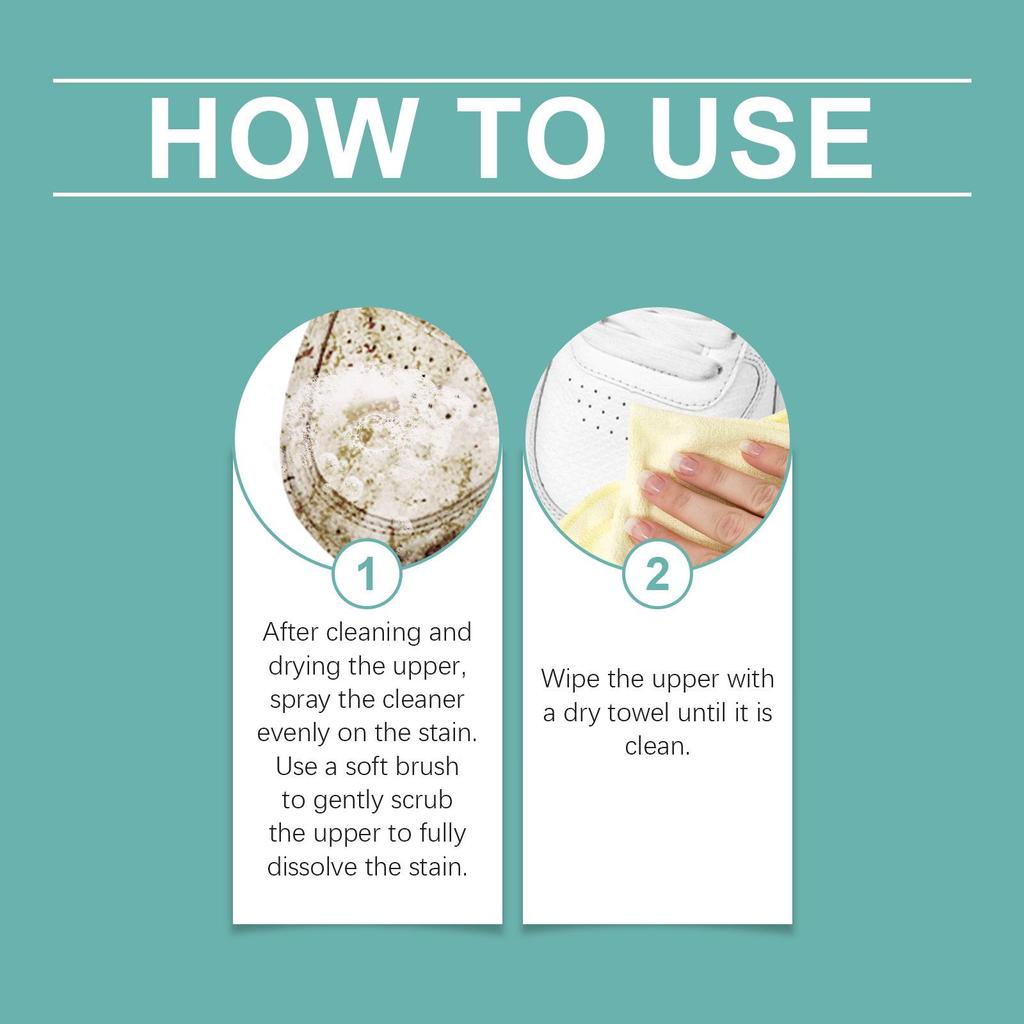 JUE FISH Portable White Shoe Cleaner and Anti-Yellowing Stain Remover