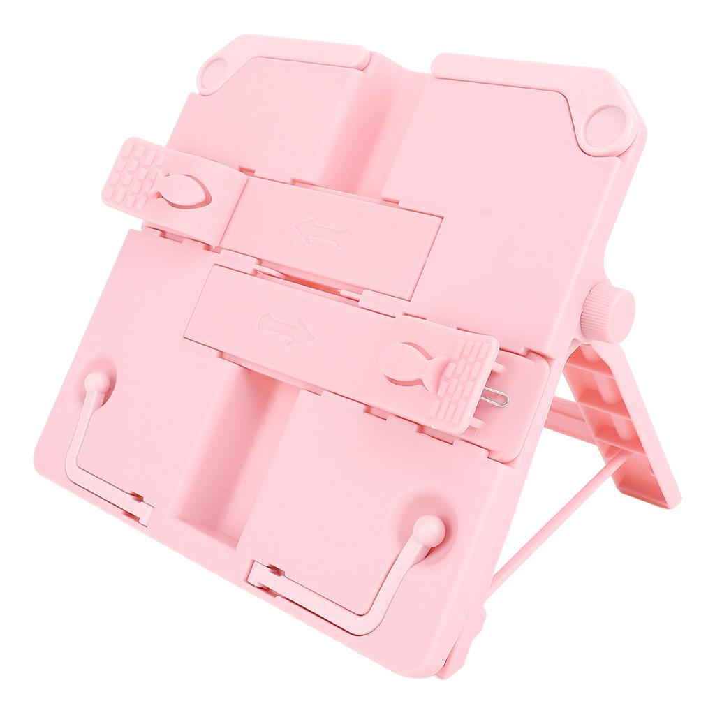 Book Stand for Kids Angle Adjustment Desktop Reading Adjustable Book Clip Stand Book Holder Pink