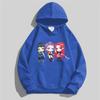 Kpop Children's Cartoon Printed Hooded Sportswear Casual Street Style Anime Idol Combination Printed Long Sleeved Girls' Top