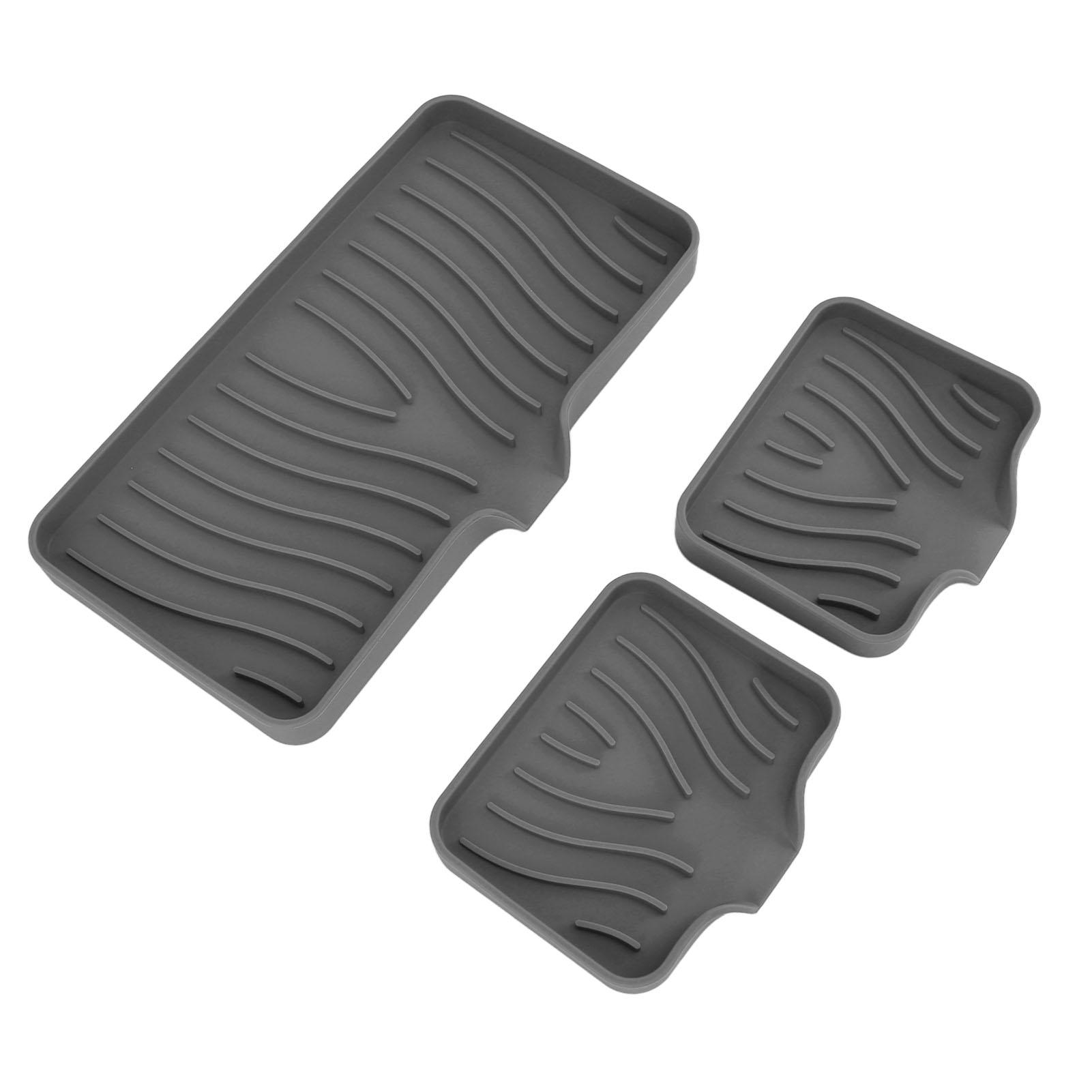 

Kitchen Soap Tray Countertop Silicone Sink Deflector Sponge Holder for Bathroom Toilet серый