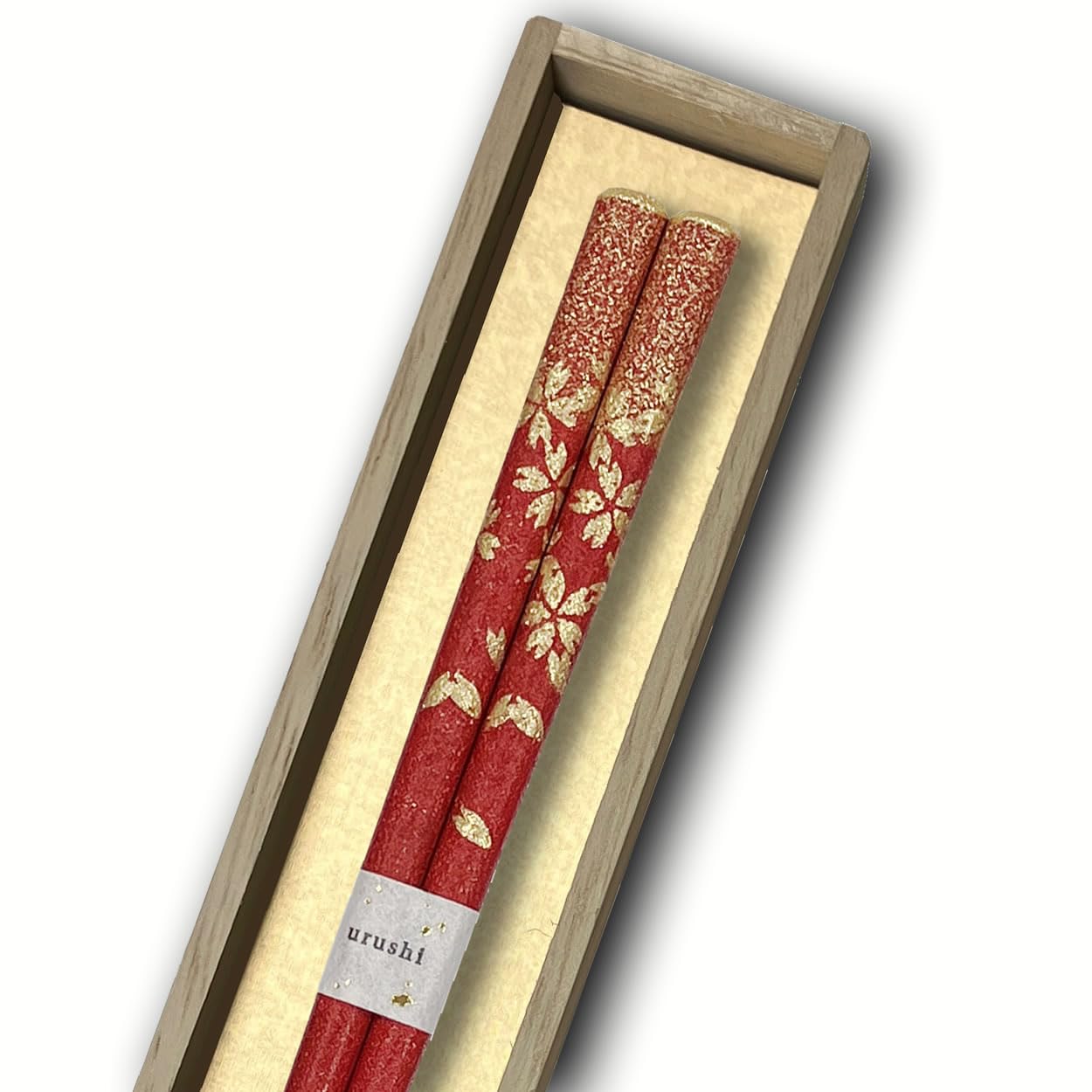 Hashimoto Kosaku Lacquerware Shop Sakura Fubuki Wajima Lacquer Dry Lacquer in Paulownia Wood Made in Natural Gift Chopsticks, Finish, Box, 22.5cm,