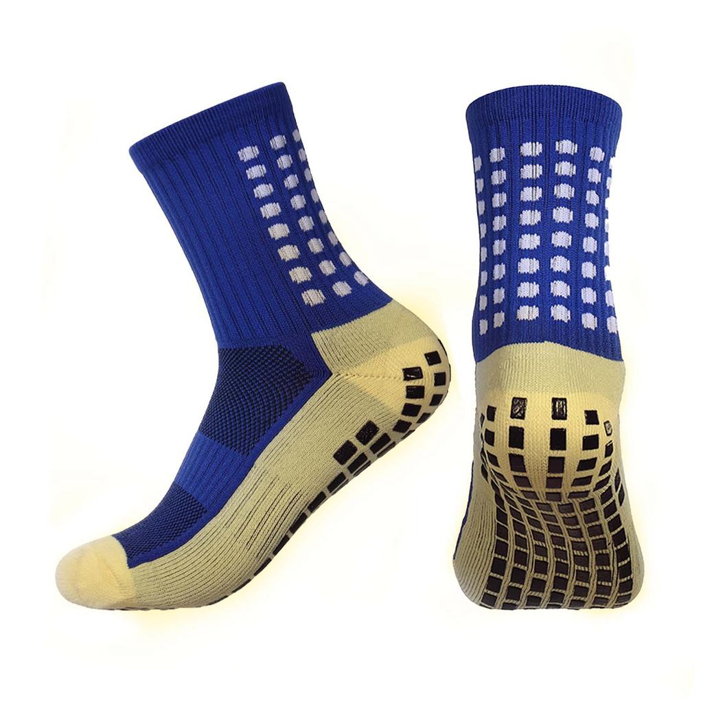 Anti-Slip & Anti-Friction Mid-Calf Sports Socks for Men & Women - Polyester Cotton Breathable Football Socks