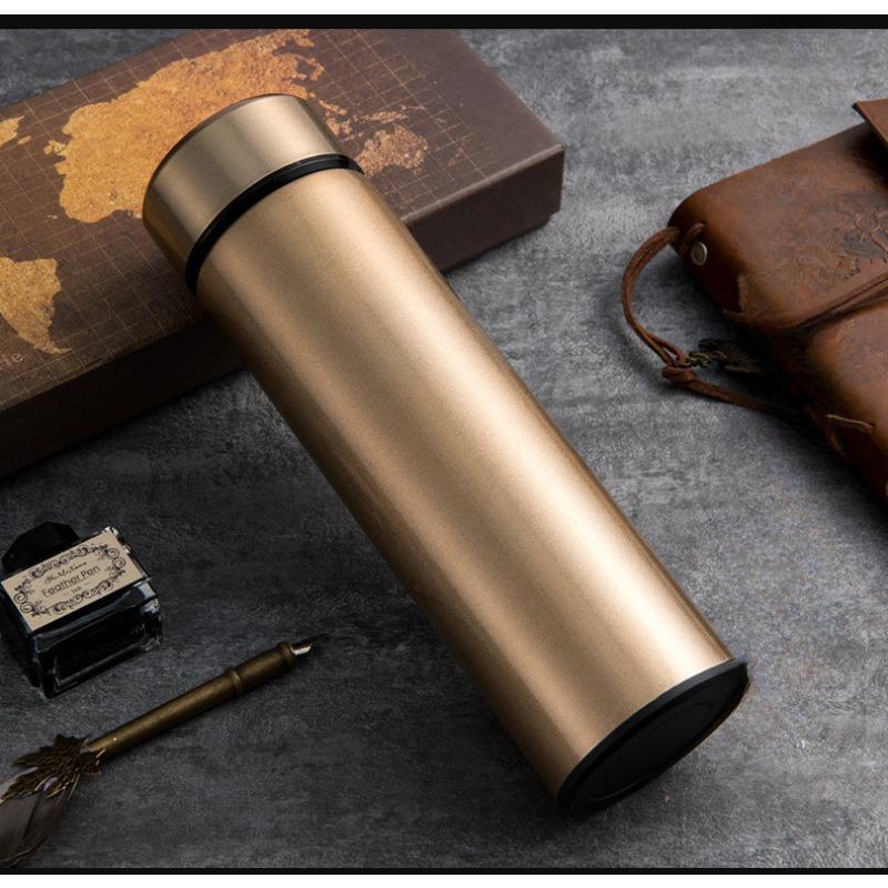 

Интеллектуальная кружка для измерения температуры из нержавеющей стали 316, деловая креативная чашка с сенсорным датчиком для мужчин и женщин 500ml золотой