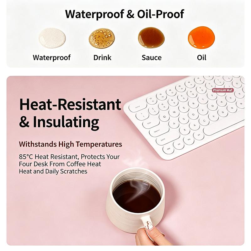 Pu Leather Mouse Pads Desk Mat Solid Color Waterproof Non Slip For Office Gaming Computer Keyboard Pad