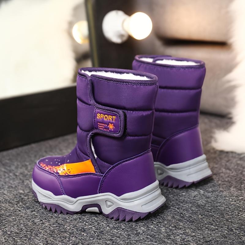 Outdoor Girls' Snow Boots with Fleece Lining Warm Comfortable