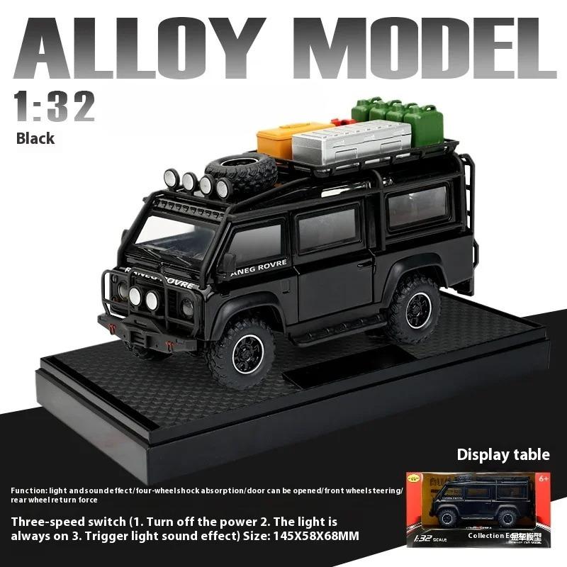 1:32 Defender Van Diecast Metaal Off-Road Voertuigen Auto Legering Camper Model Geluid Licht Kinder Cadeau