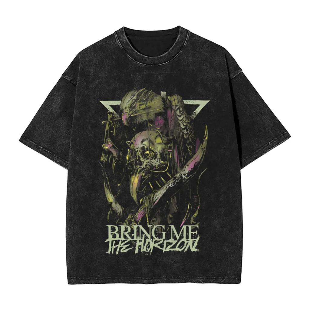 Short Sleeve Crew Neck Y2K Men's T-Shirt, New Tops & Tees, Men's T-Shirt, ROCK Band Bring Me The Horizon Fan T-Shirt