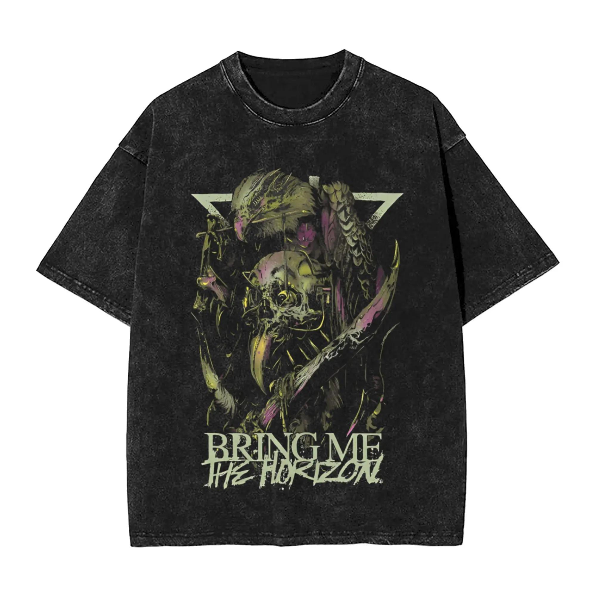 

Футболки ROCK Band Bring Me The Horizon для фанатов BMTH Стираные Винтажные Топы Новинка Британский Летний Футболка Винтажные Свободные Хлопковые Топы S