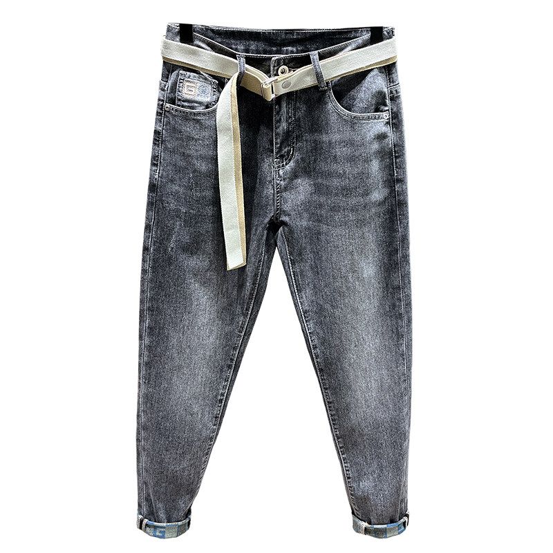Men's Gray Denim Jeans, 2024 New Model, Straight Fit, Slim Fit, Casual Long Pants for Spring and Autumn