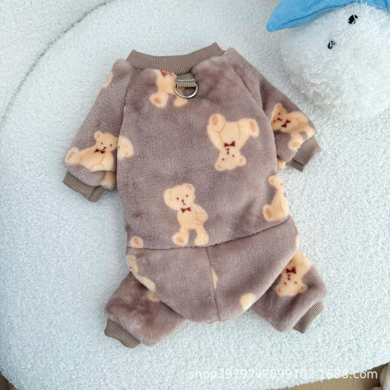 

Одежда для питомцев Собачья одежда Четырехлапая одежда Осень и зима Флис Утепленная Теплая Одежда для питомцев Кошек Милая Выходная XS back length 20cm reference 1-1.5kg