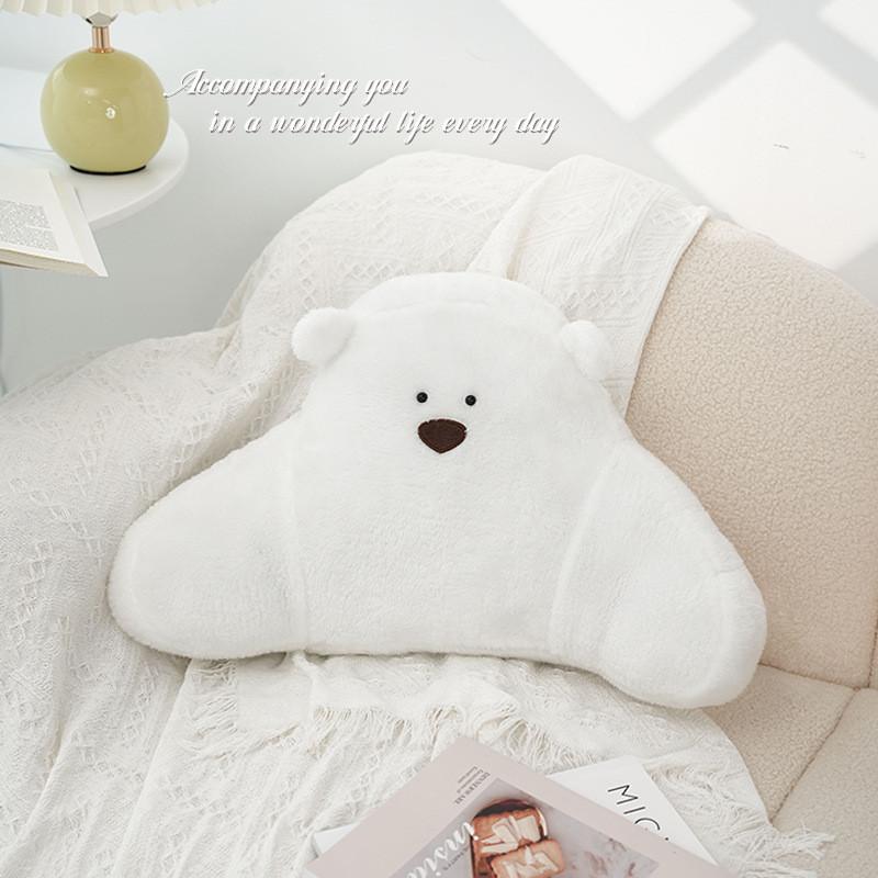 Arctic Velvet Bear Cushion With Embroidered Cartoon Animal For Home Decor