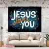 2D Starry Night Jesus Loves You Backdrop Faith Photography Background