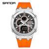 Sanda Trendy Multifunctional Waterproof Student Wristwatch with World Time Display