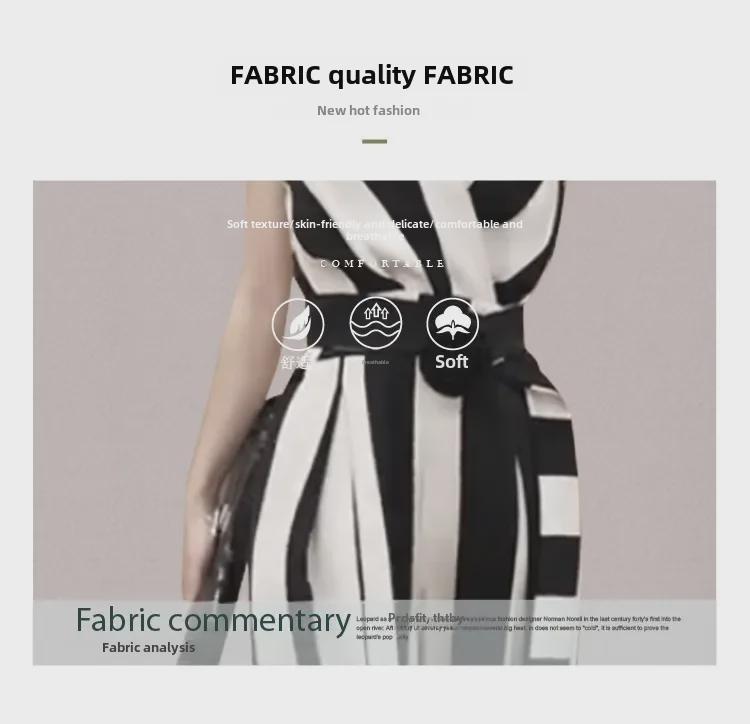 Sleeveless V-Neck Striped Jumpsuit with Waist Belt