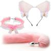 Sada erotických pomůcek Fox Anální kolíky Kovové špunty Roztomilé měkké kočičí uši Čelenky na prsa Erotické cosplay páry