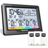 Wetterstation Innen/Außen Kabellose Sensoren Digitales Thermometer Hygrometer LED LCD Display Thermometer mit 3 Fernsensoren