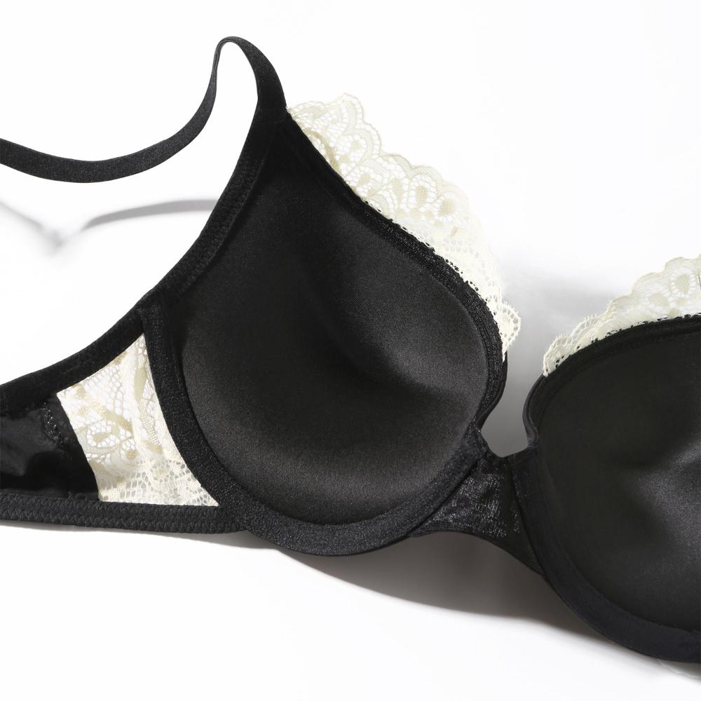 Sexy Lace Women Underwear Set Shiny French Push Up Bra Set 3/4 Cup Plus Size Underwire Brassiere Deep V Lingerie and Panties