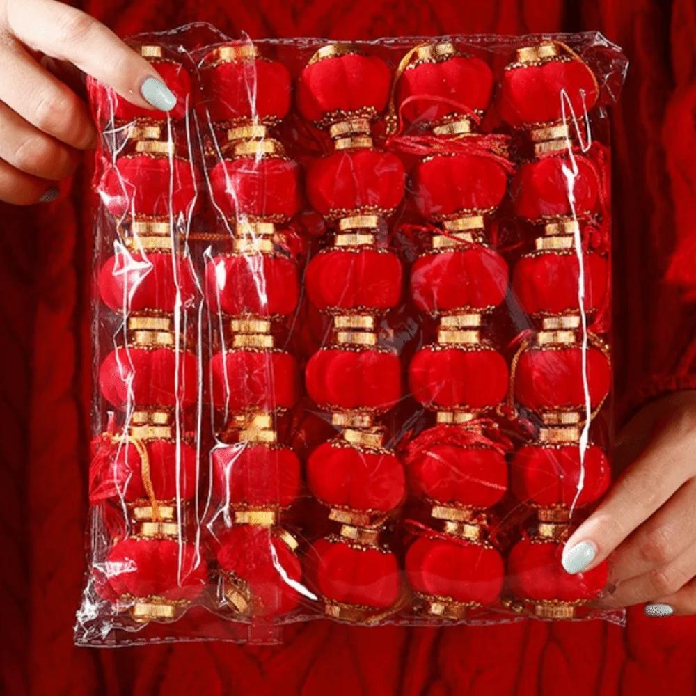 Waterproof Lantern Red Color Small Size Chinese Red Lantern Pendant Style Material Bonsai Pendant Decoration Spring Festival