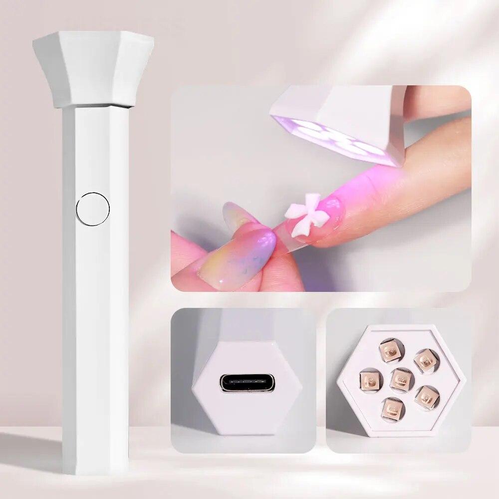Lampada portatile per unghie, lampada UV LED per unghie, per la cura di tutti gli smalti in gel, ricaricabile tramite USB, macchina per manicure ad asciugatura rapida, strumenti per nail art