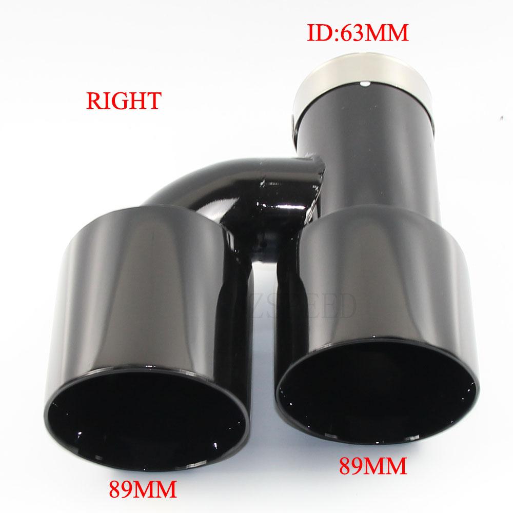 Car Accessories Stainless Steel and Bright Face Without Marked H-type Double Outlet Straight Edge Exhaust Pipe Tailpipe