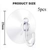 5/10/20pcsProfessional Transparent Suction Cup Plastic Hook for Bathroom and Kitchen Tiles