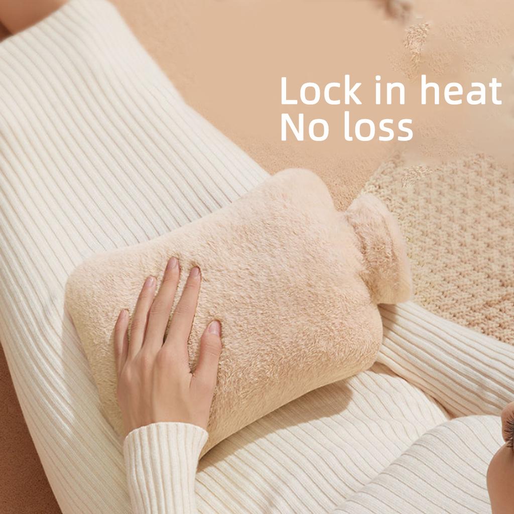 Thickened explosion-proof hot water bag hand warmer hot compress stomach warmer foot warmer imitation rabbit velvet water warmer