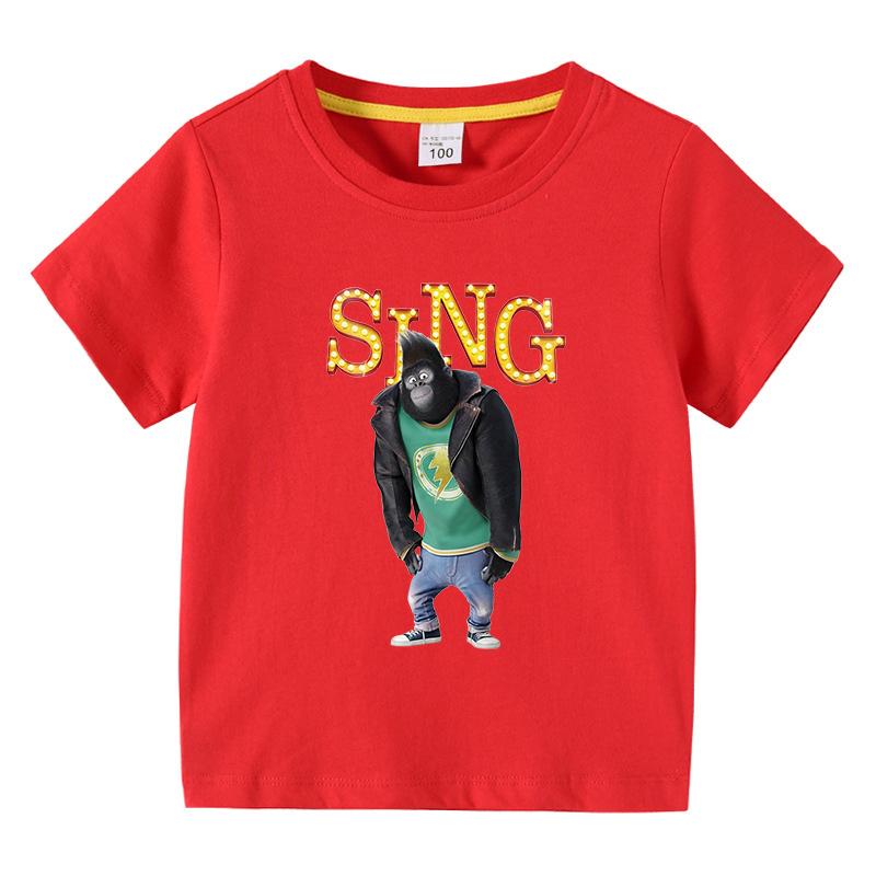 Kinderkleidung Kurzarm-T-Shirts Sing Film Grafik Kinder Sommer Lässig Niedlich Baumwolle T-Shirt