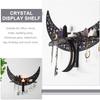 3 Colors Wall Mounted Moon Candle Holder Display Crystal Hanging Placement Shelf Wooden Decoration Candlestick Bohemian Decor