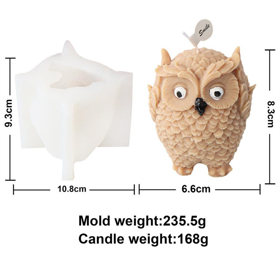 3D Cartoon Eule Silikonform DIY Niedliches Tier Duftkerzenform Gips Handwerksdekoration Seife Eiswürfel Backform
