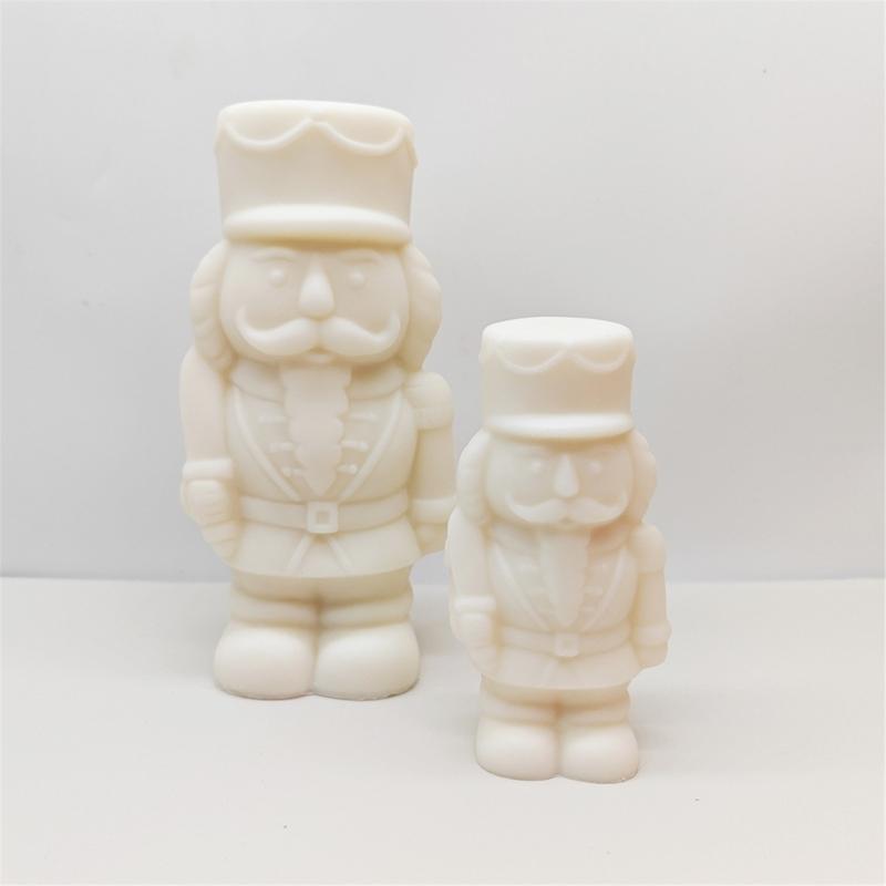 Nutcrackers Soldier Shape Silicone Mold Christmas Nutcrackers 3D Silicone Candle Mold for DIY Resin Crafts Home Decors