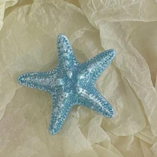 5PCS Girls Hairpin with Simulated Starfish Shape Hair Clip Stable Grip Macaron Colors Hair Accessory for Beach
