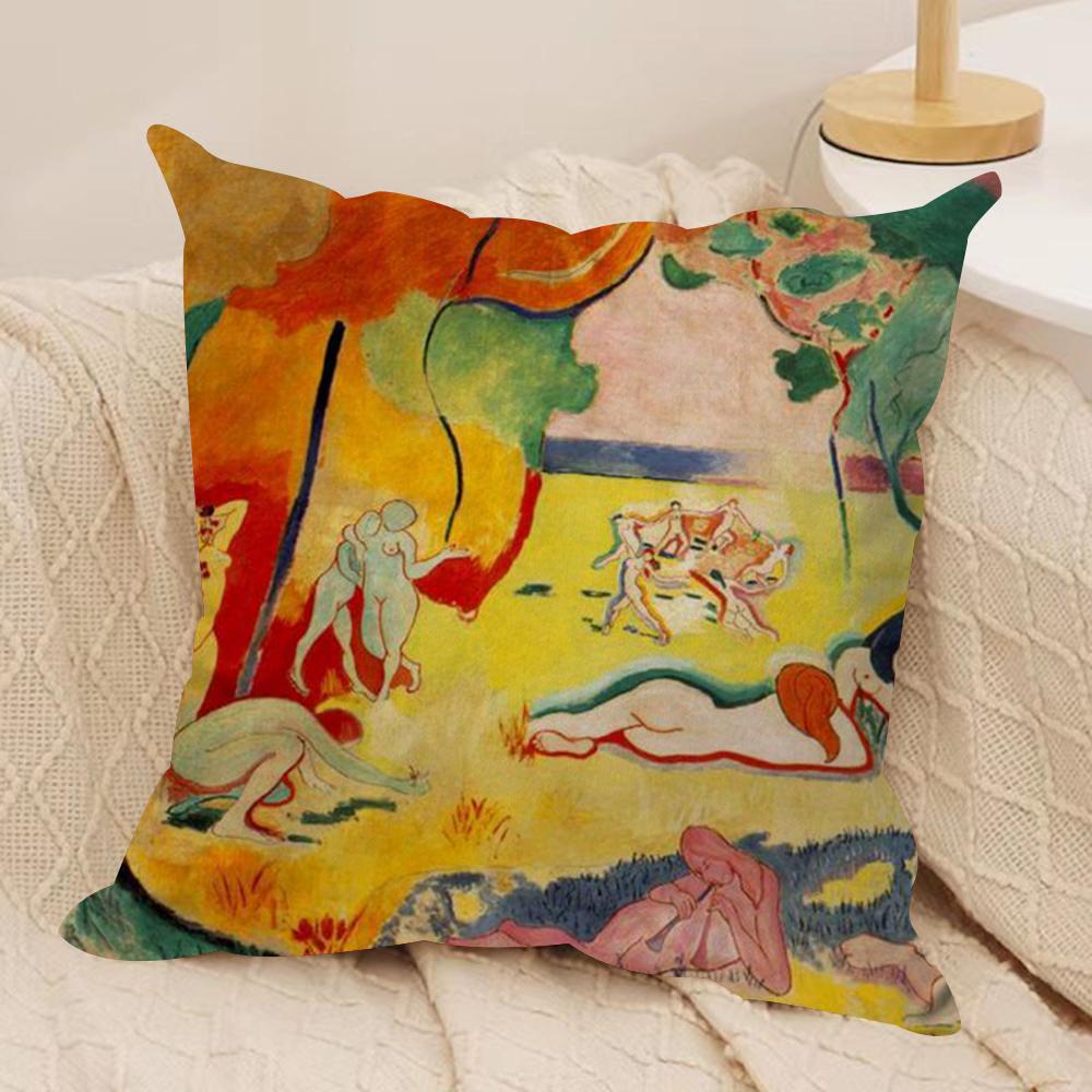 H-Henri M-Matisse Painting Cushion Cover Soft Plush Double-Sided Printed Sofa Pillow Cushion Cover | Cozy All-Season Decor Gift