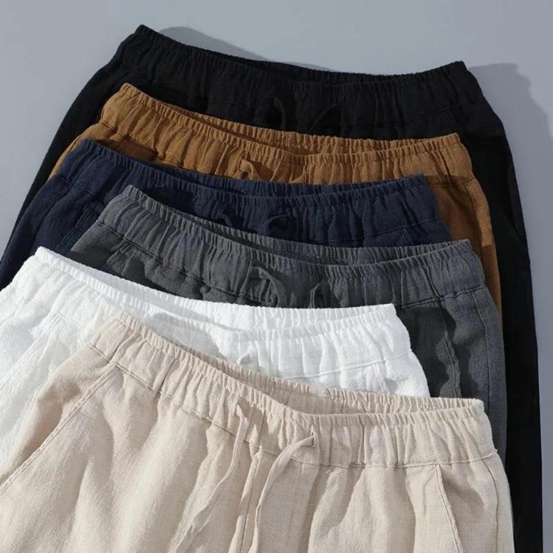 Men Shorts for Men Cotton Linen Casual Breathable Beach Shorts Men's Short Sweatpants Vacation Gym Basketball