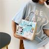 Student Cartoon Canvas Handbag Cute Avocado Pattern Shopping Tote Bag for Girls