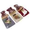 3Pcs Grid Pattern Linen Wine Bottle Cover Red Wine Champagne Bottle Bag Christmas Decoration