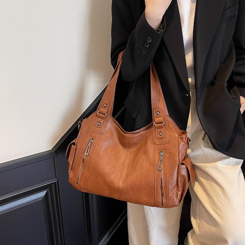 Soft Interior Compartment Shoulder Bags High Quality Solid Colors Bags for Women Fashi Zipper PU Crossbody Handbags