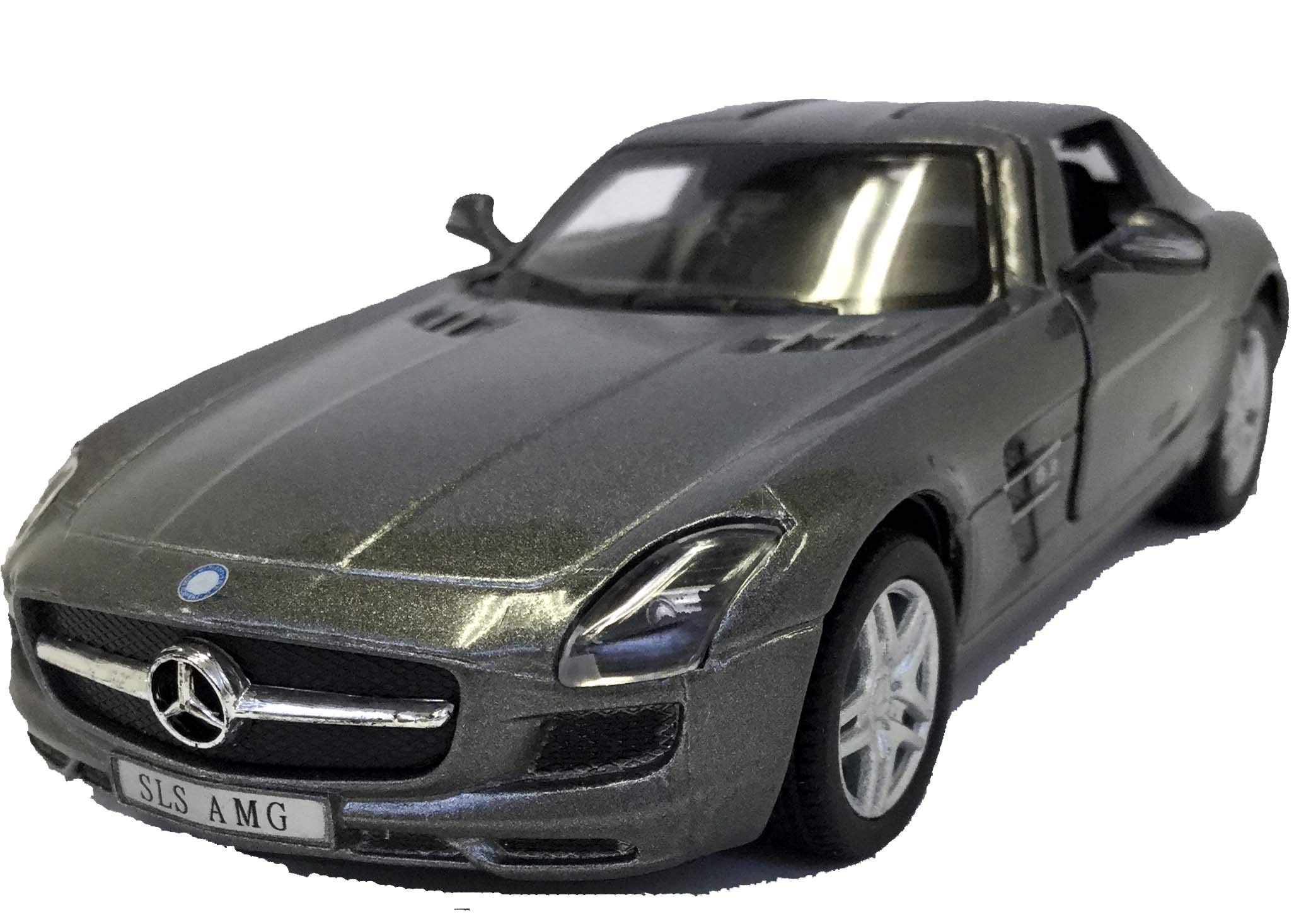 

KiNSMART SLS AMG Литая модель автомобиля 1/36 Mercedes-Benz Инерционная (Темно-серый) серый